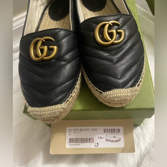 Leather espadrille with double G - Picture 7 of 7